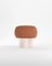 Hygge Hocker aus Boucle Burnt Orange Stoff & Travertino von Saccal Design House für Collector 1