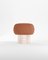 Hygge Stool in Boucle Burnt Orange Fabric and Travertino by Saccal Design House for Collector 1