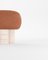Hygge Stool in Boucle Burnt Orange Fabric and Travertino by Saccal Design House for Collector, Image 2