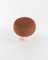 Hygge Stool in Boucle Burnt Orange Fabric and Travertino by Saccal Design House for Collector, Image 4