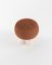 Hygge Stool in Boucle Burnt Orange Fabric and Travertino by Saccal Design House for Collector 4