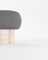 Hygge Stool in Boucle Charcoal Fabric and Travertino by Saccal Design House for Collector 2