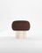 Hygge Stool in Boucle Dark Brown Fabric and Travertino by Saccal Design House for Collector 1