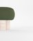Hygge Stool in Boucle Green Fabric and Travertino by Saccal Design House for Collector 2
