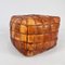 Vintage Moroccan Leather Pouf, 1970s 1