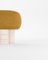 Hygge Stool Boucle Mustard Fabric and Travertino by Saccal Design House for Collector, Image 2