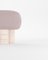 Hygge Stool in Boucle Rose Fabric and Travertino by Saccal Design House for Collector 2