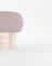 Sgabello Hygge in tessuto Boucle Rose e travertino di Saccal Design House per Collector, Immagine 2