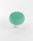 Hygge Stool in Boucle Teal Fabric and Travertino by Saccal Design House for Collector 4