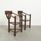 Swedish Hand-Carved Oak Monk Chairs, 1960s, Set of 2 5