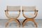 Danish Kurul Chairs in Oak and Upholstered with New Sheep Skin by Eg Møbler, 1970s, Set of 2, Image 1