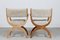 Danish Kurul Chairs in Oak and Upholstered with New Sheep Skin by Eg Møbler, 1970s, Set of 2, Image 5