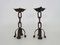 Brutalist Chain Candleholders in Black Iron, 1960s, Set of 2, Image 2