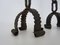 Brutalist Chain Candleholders in Black Iron, 1960s, Set of 2, Image 5