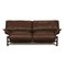 Porch Leather Loveseat Brown Sofa by Vico Magistretti for Cassina, Image 1
