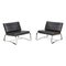 Black Leather Delaunay Lounge Chairs by Rodolfo Dordoni for Minotti, 1990s, Set of 2 1
