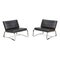 Black Leather Delaunay Lounge Chairs by Rodolfo Dordoni for Minotti, 1990s, Set of 2, Image 1