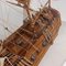 Segelschiff aus Holz in Vitrine 6