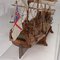 Segelschiff aus Holz in Vitrine 9