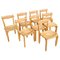 Oak Chairs attributed to Guillerme and Chambron for Votre Maison, Set of 8, Image 1