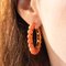 Vintage 18k Yellow Gold Hoop Earrings with Orange Coral Spheres, 1960s, Set of 2 10