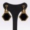 18k Yellow Gold Earrings with Onyx, 1980s, Set of 2 4