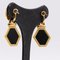 18k Yellow Gold Earrings with Onyx, 1980s, Set of 2 3