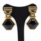 18k Yellow Gold Earrings with Onyx, 1980s, Set of 2 1