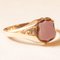 Antique 9k Yellow Gold Signet Ring with Agate, Early 20th Century 7