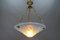 French Art Deco Opalescent Glass Pendant Light with Roses by Pierre Maynadier, 1920s, Image 4