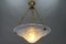 French Art Deco Opalescent Glass Pendant Light with Roses by Pierre Maynadier, 1920s 10