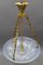 French Art Deco Opalescent Glass Pendant Light with Roses by Pierre Maynadier, 1920s 11