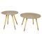 Italian Modern Round Coffee Tables in Beige Wood, 2000s, Set of 2 1