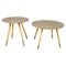 Italian Modern Round Coffee Tables in Beige Wood, 2000s, Set of 2, Image 1