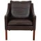 2207 Loungechair in Brown Leather from Børge Mogensen, 1960s, Image 1