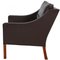 2207 Loungechair in Brown Leather from Børge Mogensen, 1960s 4