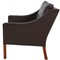 2207 Loungechair in Brown Leather from Børge Mogensen, 1960s, Image 4