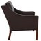 2207 Loungechair in Brown Leather from Børge Mogensen, 1960s, Image 2