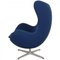 Chaise Egg en Tissu Bleu par Arne Jacobsen 4