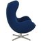 Sedia Egg in tessuto blu di Arne Jacobsen, Immagine 2