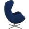 Silla Egg de tela azul de Arne Jacobsen, Imagen 2