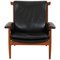 Chaise Bwana en Cuir Noir et Teck de Finn Juhl, 1960s 1