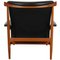Bwana Chair in Black Leather and Teak from Finn Juhl, 1960s, Image 3