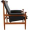 Bwana Chair in Black Leather and Teak from Finn Juhl, 1960s, Image 2