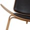 Sedia Shell in quercia e pelle marrone di Hans Wegner, Immagine 10