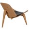 Shell Chair in Oak and Brown Leather from Hans Wegner, Image 3