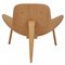 Shell Chair in Oak and Brown Leather from Hans Wegner, Image 4