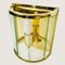 Lámpara de pared Hollywood Regency vintage de vidrio dorado, Imagen 5