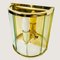 Vintage Hollywood Regency Wandlampe aus Glas in Gold 2