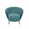 Armchairs in Turquoise Velvet by Spanish Manufactory, Set of 2 4